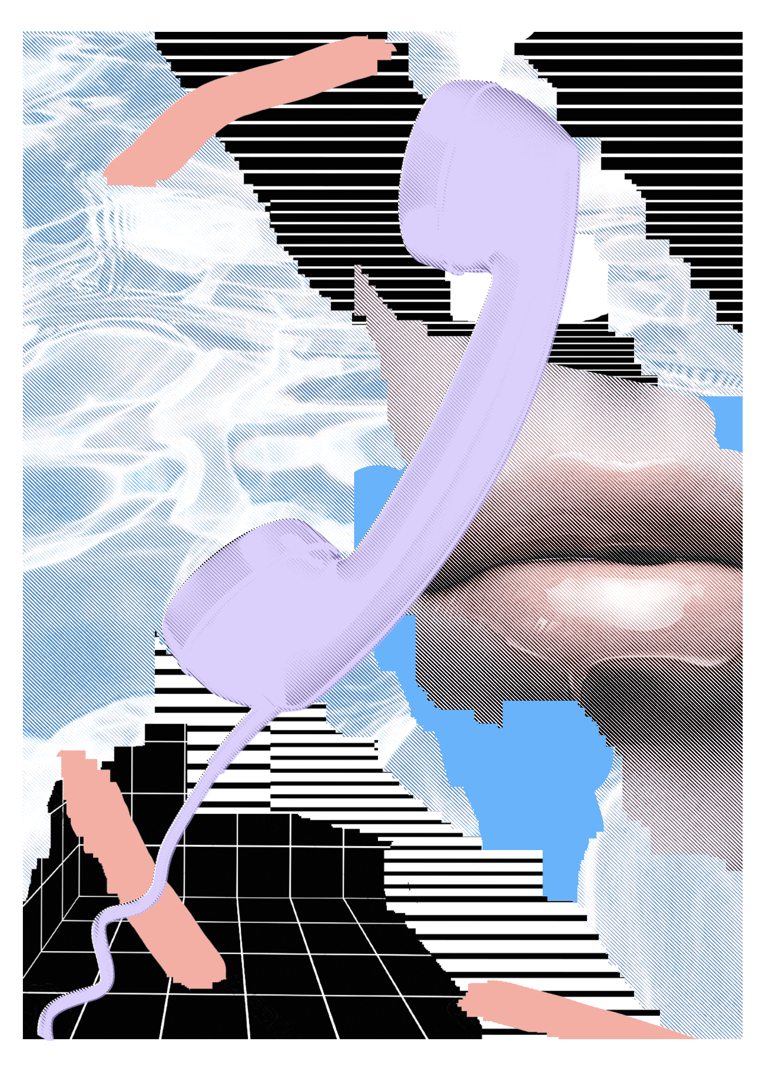 ART PRINT — ON THE PHONE